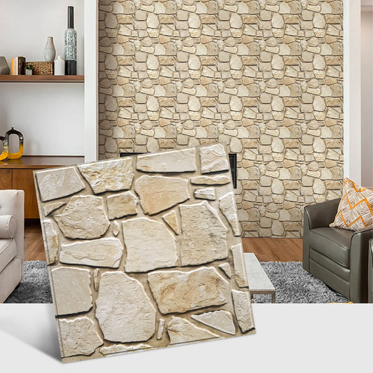 3D Faux Stone Textures Matte Tile Wall Decal | Home Decor by HomeDecorDecals.