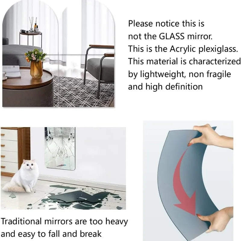 Additional view of Acrylic Mirror Tiles DIY Flexible Non-Glass | Home Decor by HomeDecorDecals.