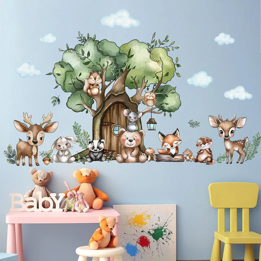 Animals in the Forest Wall Decal | Home Decor removable peel and stick wall decal by HomeDecorDecals.
