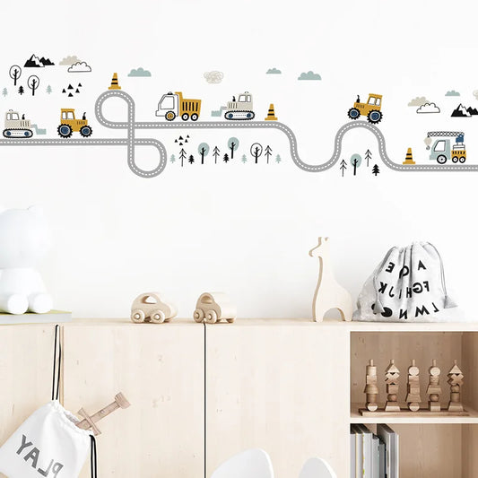 Cartoon Traffic Cars Wall Decal | Kids Room Decor removable peel and stick wall decal by HomeDecorDecals.
