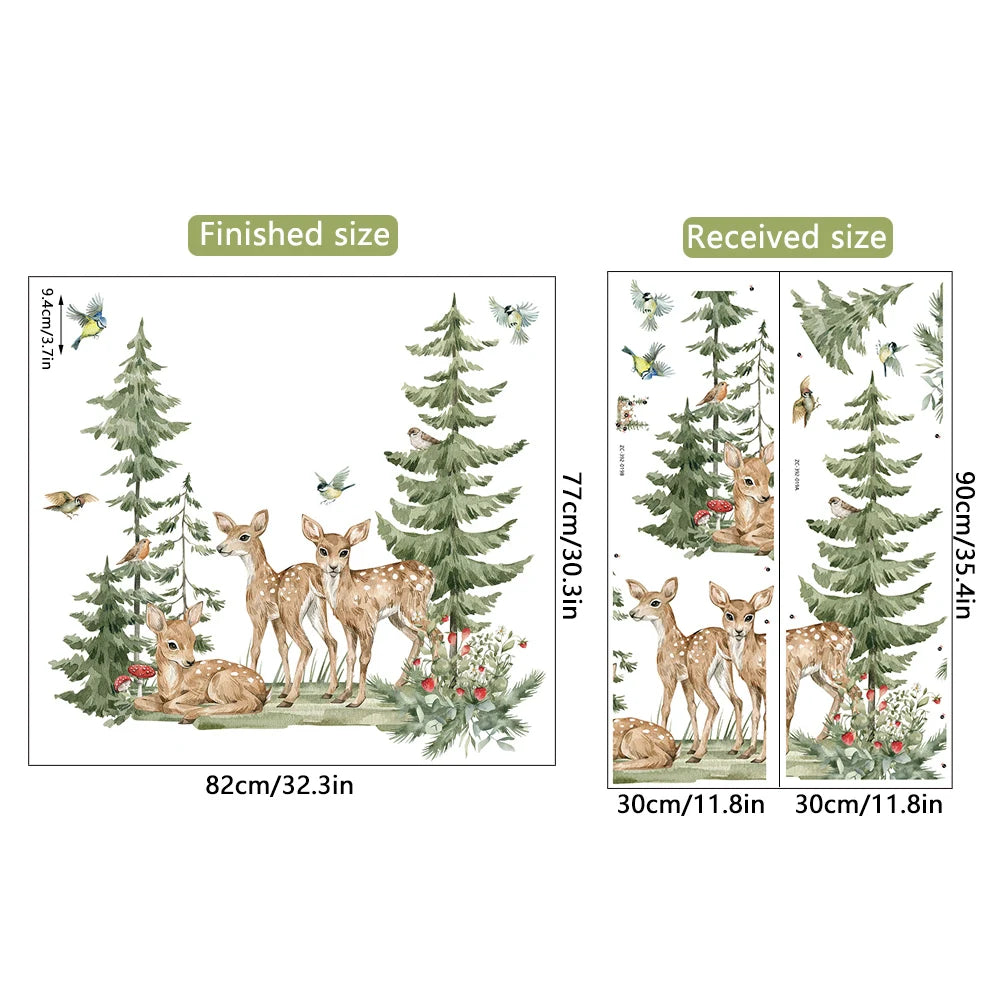 Cartoon Forest Animals Wall Decal | Kids Room Decor design details by HomeDecorDecals.