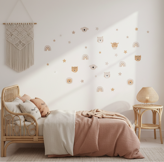 Cartoon Rainbow Bear Animals and Star Wall Decal | Home Decor by HomeDecorDecals.