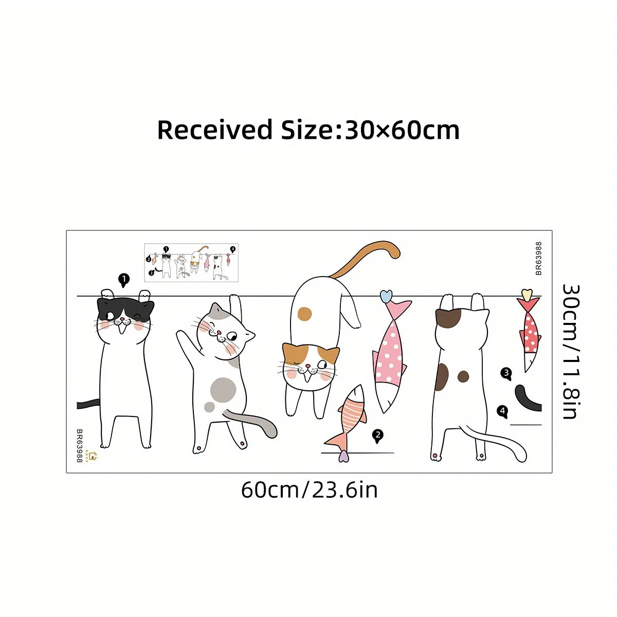 Cute Cat Clothesline Wall Decal | Kids Room Decor home decor design by HomeDecorDecals.