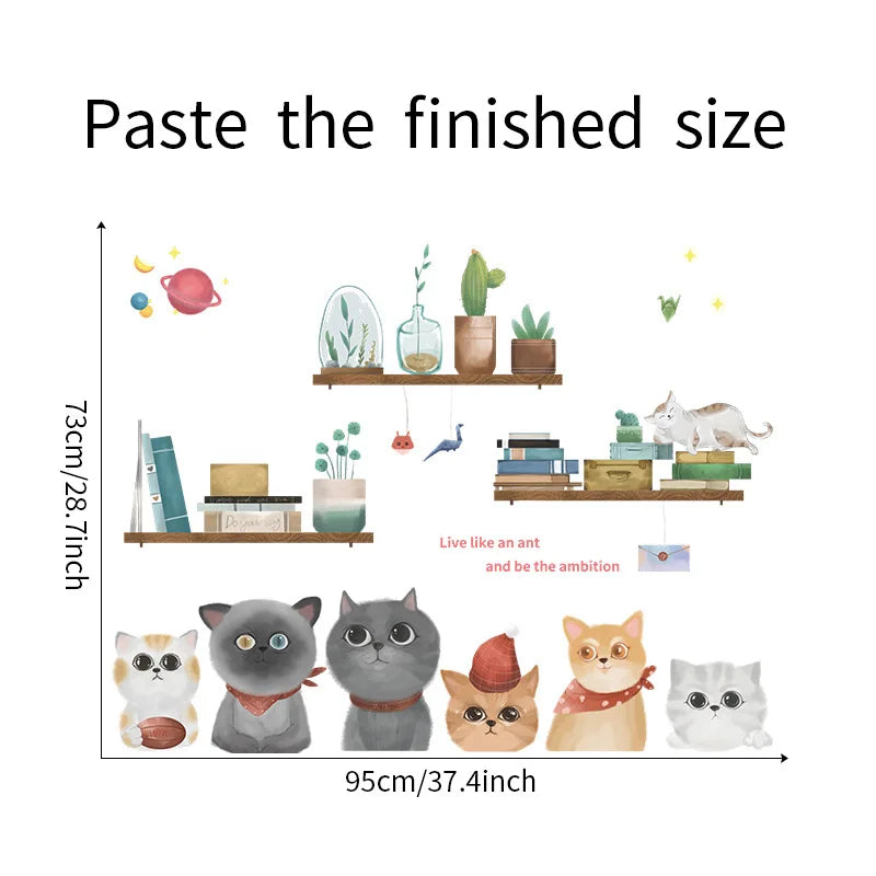 Detailed look at Cartoon Naughty Cat Wall Decal | Kids Room Decor by HomeDecorDecals.