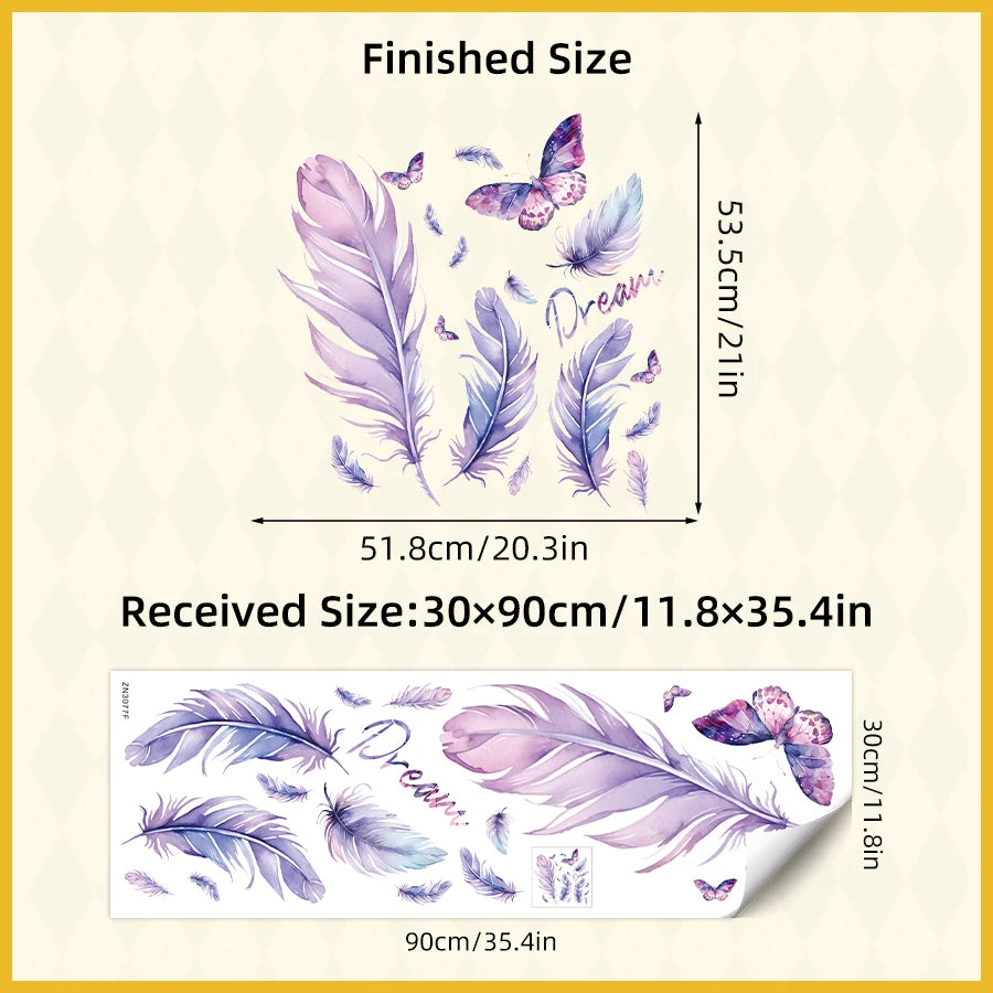 Additional view of Dream Pursuer Purple Butterfly Wall Decal | Home Decor by HomeDecorDecals.