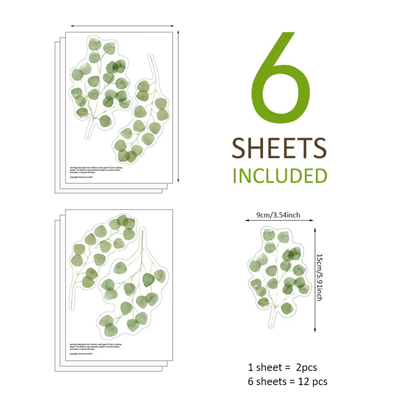 Green Plant Leaves Wall Decal | Home Decor displayed in room decor by HomeDecorDecals.