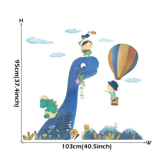 Blue Dinosaur Wall Decal | Kids Room Decor removable peel and stick wall decal by HomeDecorDecals.