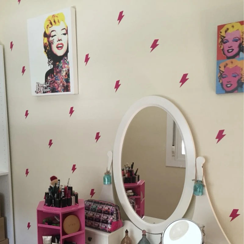 Tiny Lightnings Pattern Wall Decal | Room Decor displayed in room decor by HomeDecorDecals.