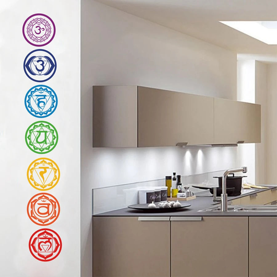 Close-up view of Chakras Art Wall Decal | Home Decor by HomeDecorDecals.