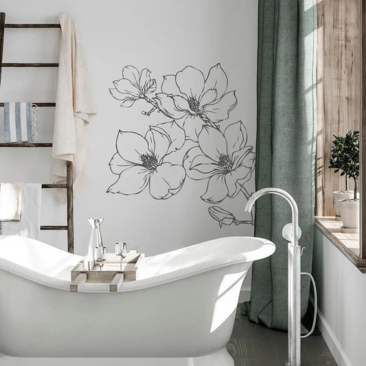 Floral Plant Wall Decal | Home Decor removable peel and stick wall decal by HomeDecorDecals.