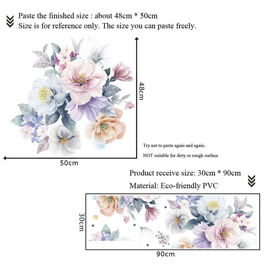 Romantic Flowers Wall Decal | Home Decor removable peel and stick wall decal by HomeDecorDecals.
