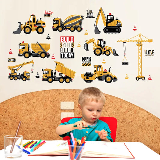 Cartoon Tractor DIY Wall Art Decal | Kids Room Decor wall art print by HomeDecorDecals.