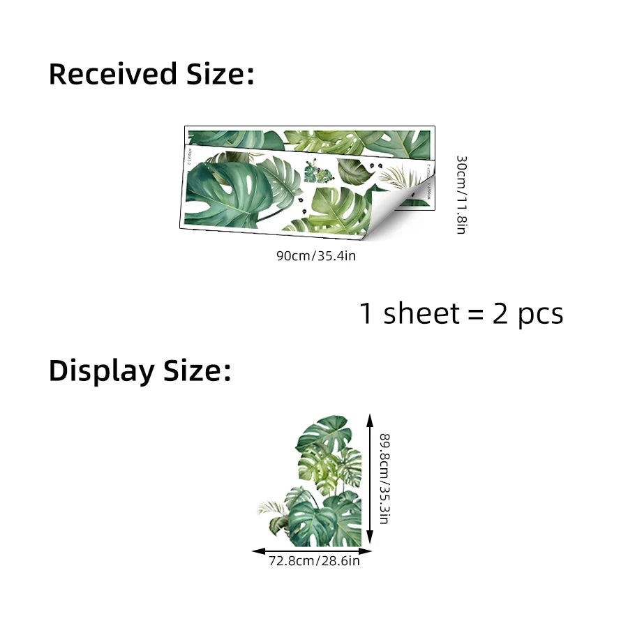 Additional view of Large Green Monster Leaf Wall Sticker | Home Decor by HomeDecorDecals.
