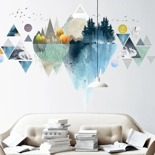 Nordic Triangle Mountain Vinyl Wall Sticker | Home Decor removable peel and stick wall decal by HomeDecorDecals.