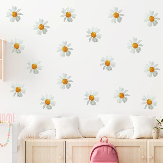 Watercolour Daisy Flowers Wall Decal | Home Decor removable peel and stick wall decal by HomeDecorDecals.
