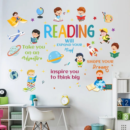 Cartoon Characters Planet Wall Decal | Kids Room Decor removable peel and stick wall decal by HomeDecorDecals.