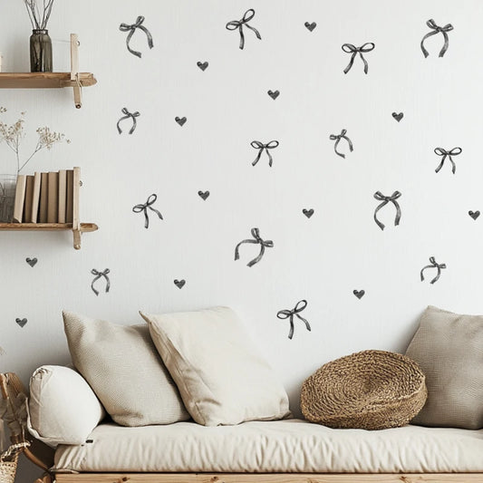 Black Love Bow Wall Decal | Home Decor removable peel and stick wall decal by HomeDecorDecals.
