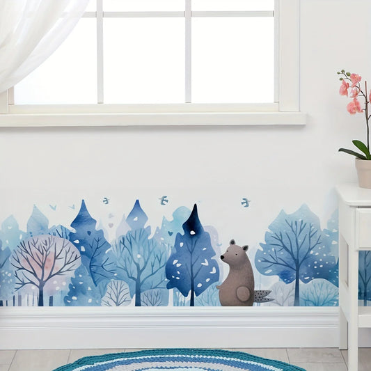 Watercolour Forest Greenery Pattern Wall Decal | Home Decor removable peel and stick wall decal by HomeDecorDecals.