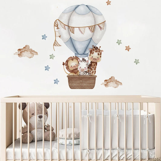 Watercolour Hot Air Balloon Wall Decal | Kids Room Decor removable peel and stick wall decal by HomeDecorDecals.