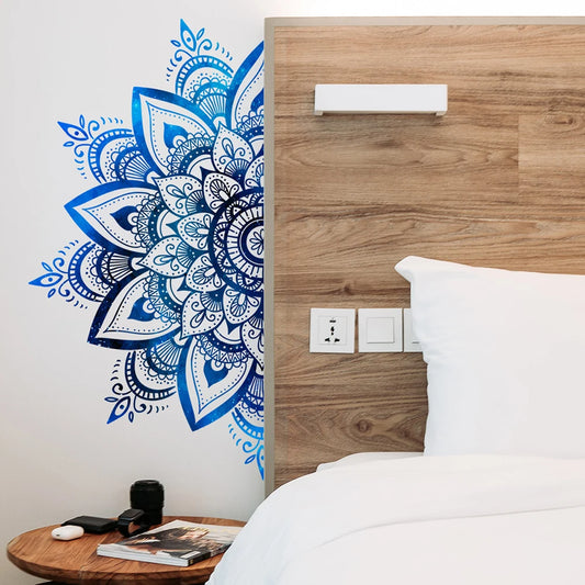 Mandala Lotus Flower Datura Zen Wall Decal | Home Decor removable peel and stick wall decal by HomeDecorDecals.