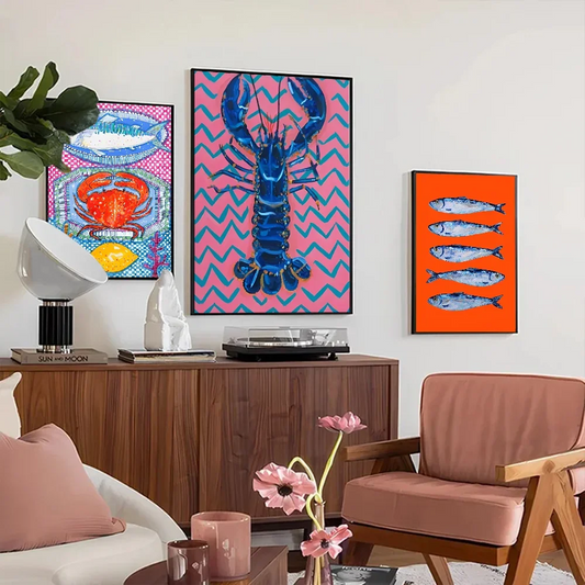 Colourful Ocean Animal Poster | Home Decor wall art print by HomeDecorDecals.