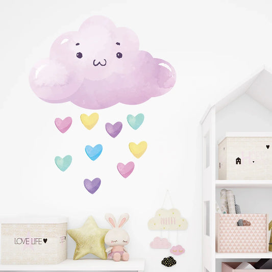 Cloud Love Rainbow Wall Decal | Home Decor removable peel and stick wall decal by HomeDecorDecals.