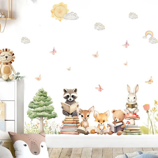 Cute Woodland Animals Wall Decal | Kids Room Decor removable peel and stick wall decal by HomeDecorDecals.