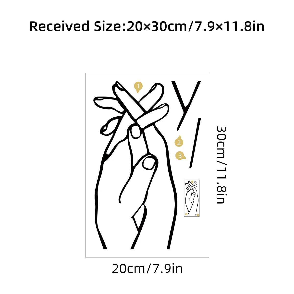 Additional view of Clench Both Hands Line Art Wall Decal | Home Decor by HomeDecorDecals.