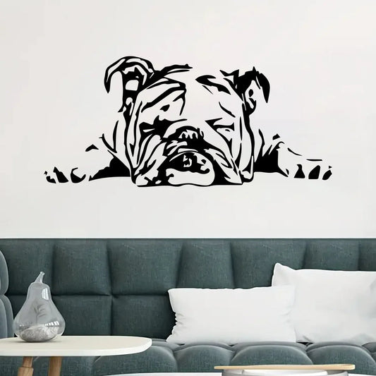 Puppy Lying Down Silhouette Wall Decal | Home Decor removable peel and stick wall decal by HomeDecorDecals.