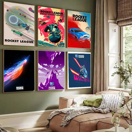 Rocket Car Gaming Poster Decal | Gaming Room Decor wall art print by HomeDecorDecals.