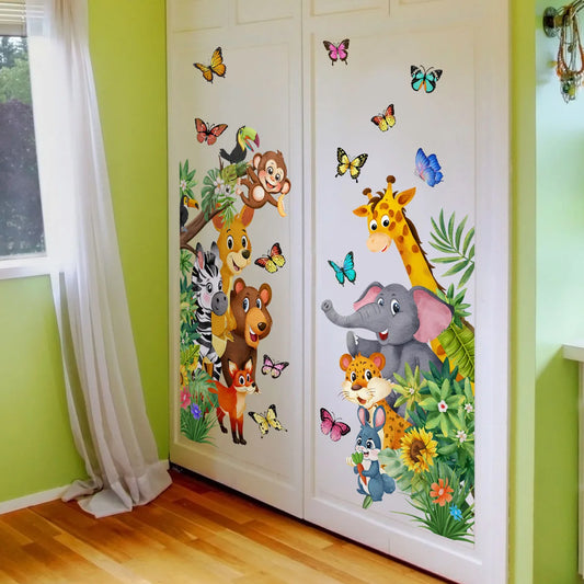 Animal Friends Wall Decal | Kids Room Decor removable peel and stick wall decal by HomeDecorDecals.