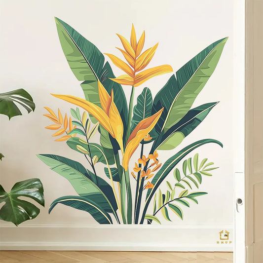 Watercolour Botanical Leaves Wall Decal | Home Decor removable peel and stick wall decal by HomeDecorDecals.