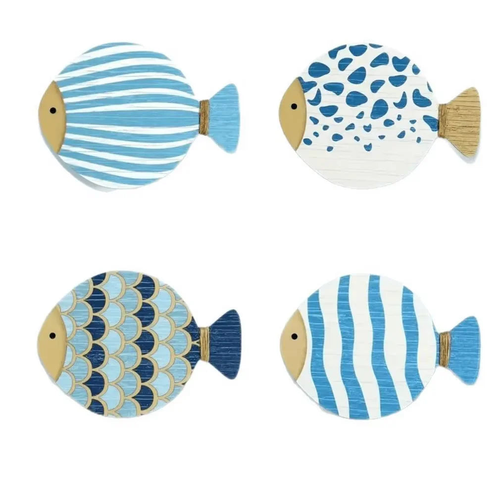Wooden Ocean Fish Wall Hanging Ornaments | Home Decor displayed in room decor by HomeDecorDecals.