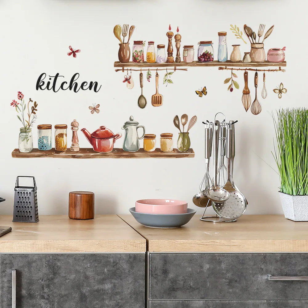 Painted Kitchenware Home Beautification Wall Decal | Home Decor decorative wall feature by HomeDecorDecals.