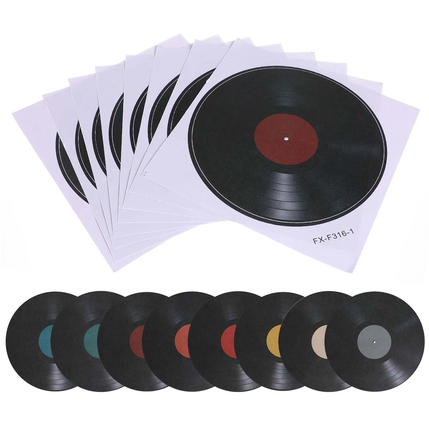8Pcs Vinyl Record Wall Stickers Retro Decor Decals Artistic Home Cafe Bar Decoration Aesthetic records sticker-HomeDecorDecals_com