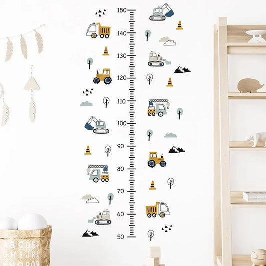 Cartoon Car Height Measurement Wall Decal | Kids Room Decor removable peel and stick wall decal by HomeDecorDecals.