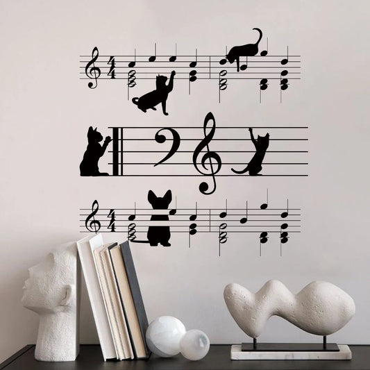 Pentagram Cat Silhouette Wall Decal | Home Decor removable peel and stick wall decal by HomeDecorDecals.