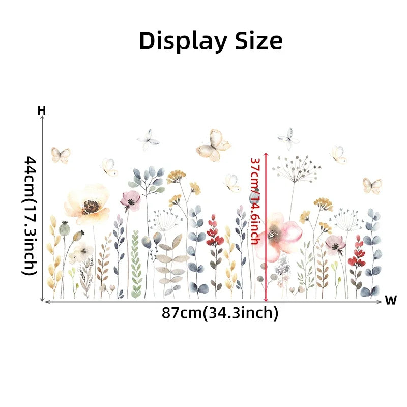 Additional view of Boho Watercolour Flower Wall Decal | Home Decor by HomeDecorDecals.