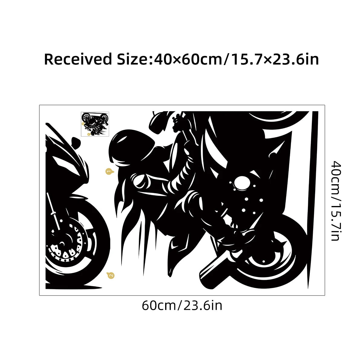 Additional view of Motorcycle Rider Silhouette Wall Decal | Room Decor by HomeDecorDecals.