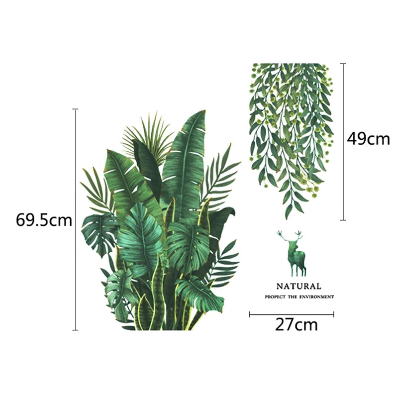 Green Leaves Tropical Wall Decal | Home Decor home decor design by HomeDecorDecals.