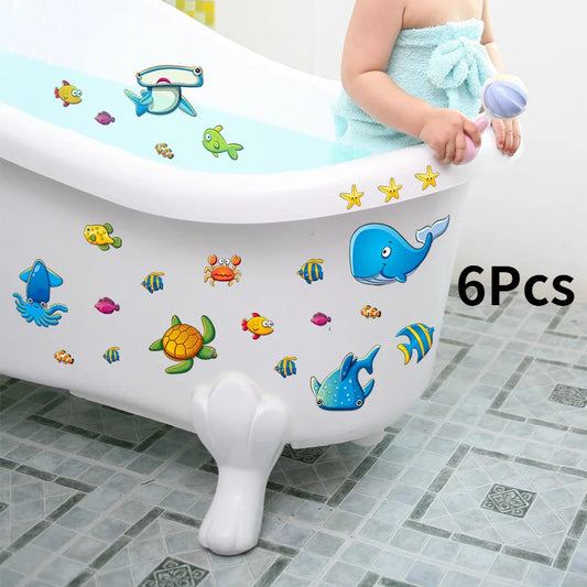Cartoon Ocean World Wall Decal | Kids Room Decor removable peel and stick wall decal by HomeDecorDecals.