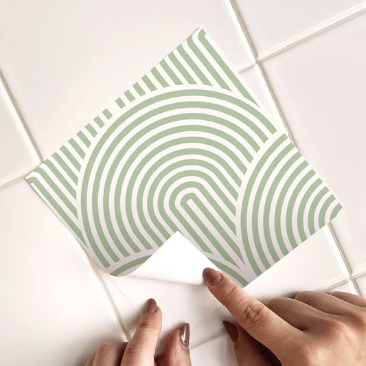 Lake Green Retro Waterproof Tile Decal | Home Decor removable peel and stick wall decal by HomeDecorDecals.