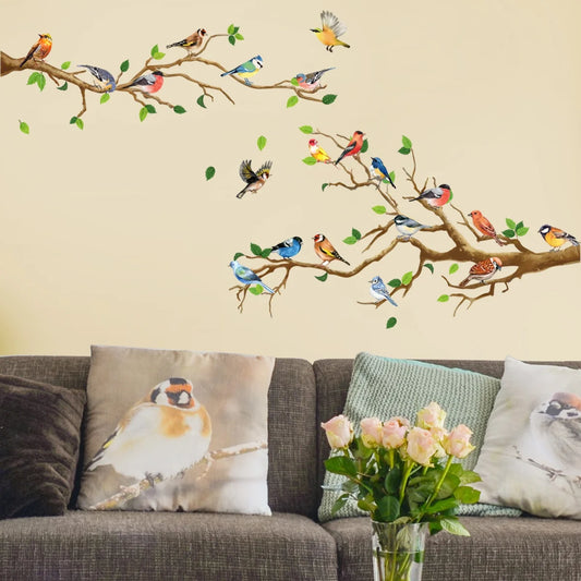 Tree Branch Birds Wall Decal | Home Decor removable peel and stick wall decal by HomeDecorDecals.