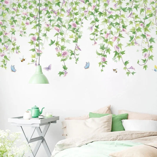 Morning Glory Vine Wall Decal | Home Decor removable peel and stick wall decal by HomeDecorDecals.