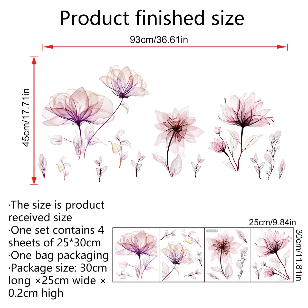 Pink Flower Wall Decal | Home Decor displayed in room decor by HomeDecorDecals.