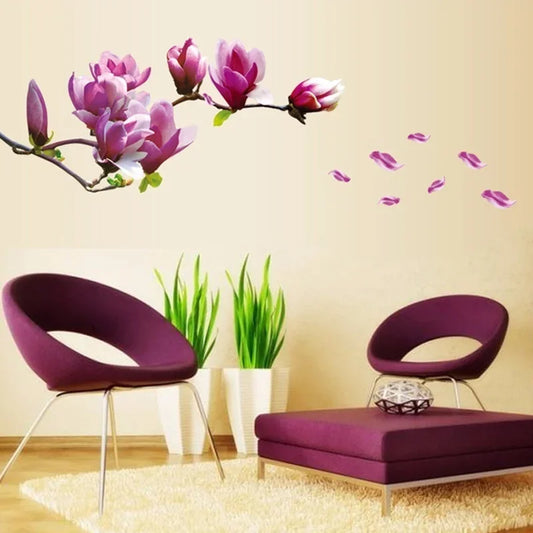 Purple Mulan Flower Wall Decal | Home Decor removable peel and stick wall decal by HomeDecorDecals.