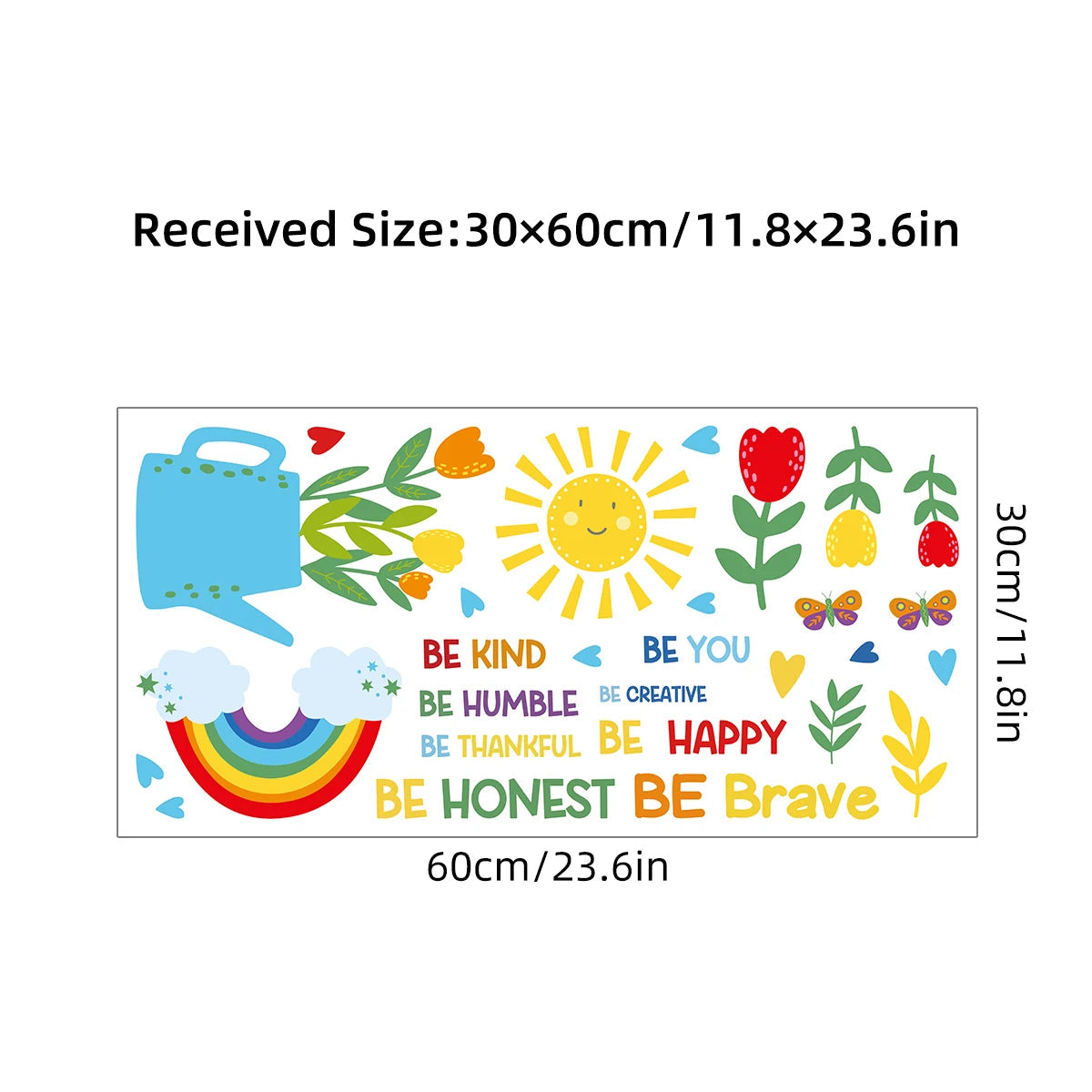 Additional view of Cartoon Flower Watering Pattern Wall Decal | Room Decor by HomeDecorDecals.