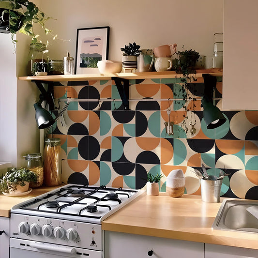 Geometric Arch Peel and Stick Kitchen Backsplash Tile Decal | Home Decor removable peel and stick wall decal by HomeDecorDec.