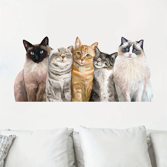 Watercolour Cats Wall Decal | Home Decor removable peel and stick wall decal by HomeDecorDecals.