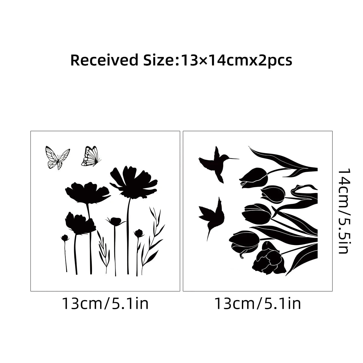 Additional view of Flower Bird Silhouette Pattern Wall Decal | Room Decor by HomeDecorDecals.